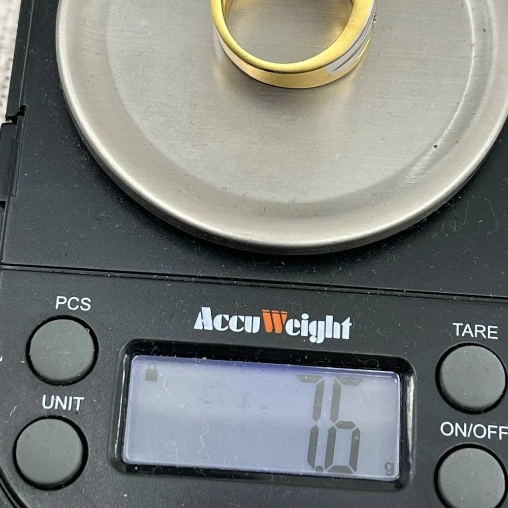Two-Tone Gold & Silver Crystal Statement Ring, Size 5 - Picture 8 of 12